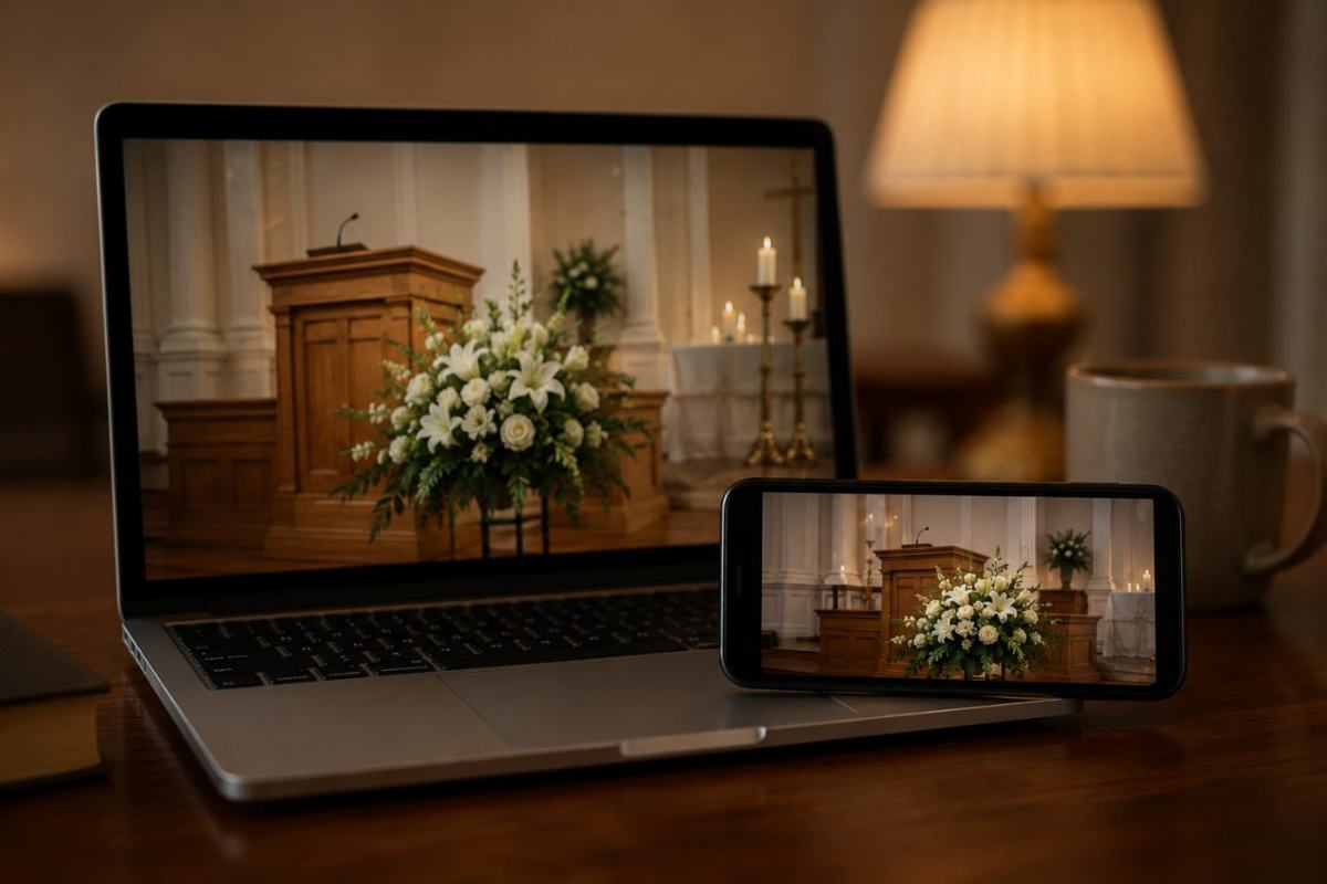 soft florals, candlelight, or a chapel interior